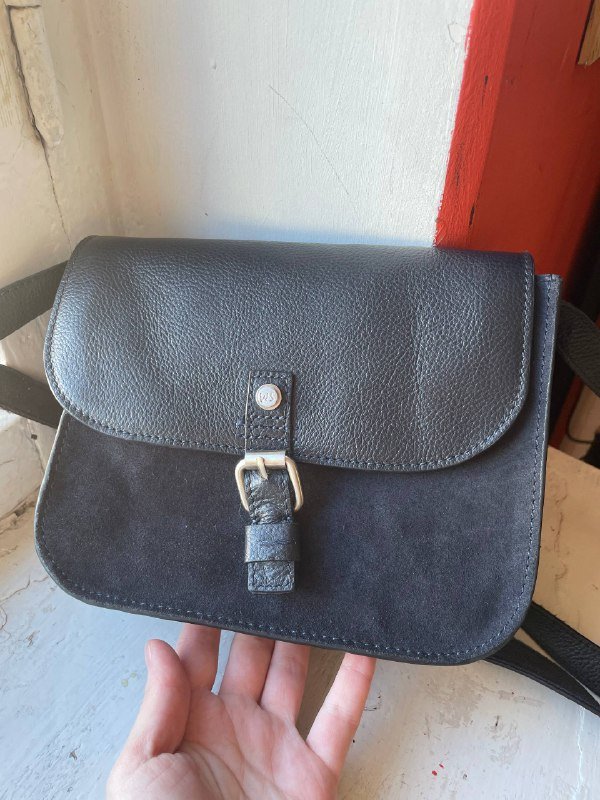 Сумка из натуральной кожи темно-синяя 2