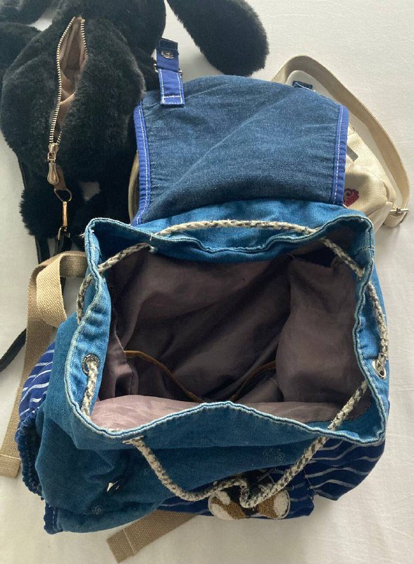 Женский синий рюкзак, Детский бежевый рюкзак, Детский черный плюшевый рюкзак 3