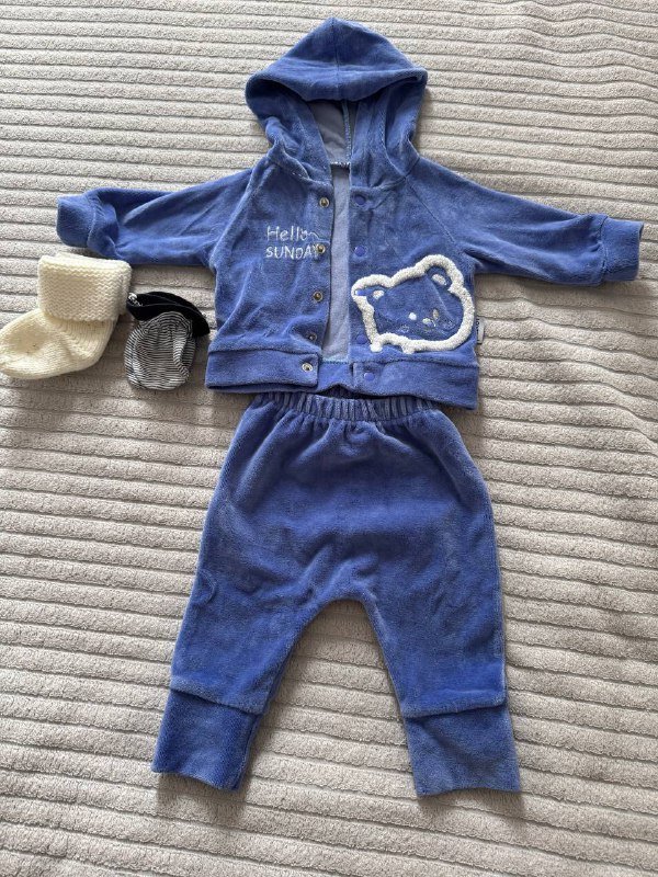 бодик 0-4 месяца, синий костюмчик 2