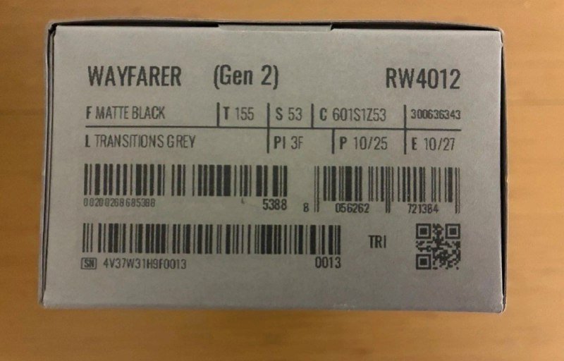 Ray-Ban Meta Wayfarer очки хамелеон 53-22 5