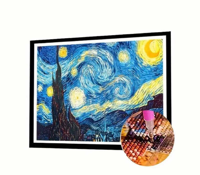 Набор для алмазной вышивки Звёздная ночь Ван Гога 3