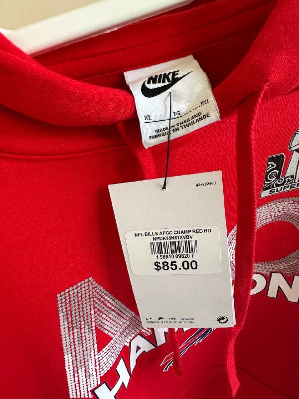 Красная толстовка NFL Bills Champ с капюшоном XL 2