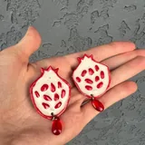 Керамическая брошь гранат 1