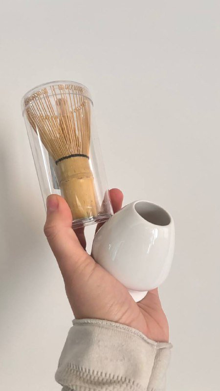 Бамбуковый венчик для матчи и керамическая подставка