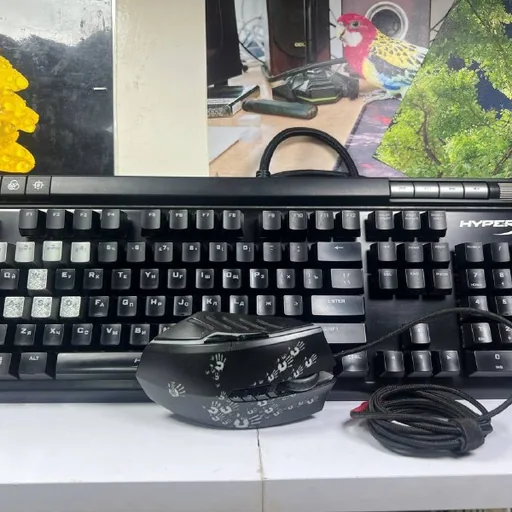 Механическая клавиатура HyperX Alloy Elite RGB, мышь Bloody A6