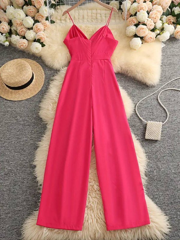 Женский розовый комбинезон L размер 2