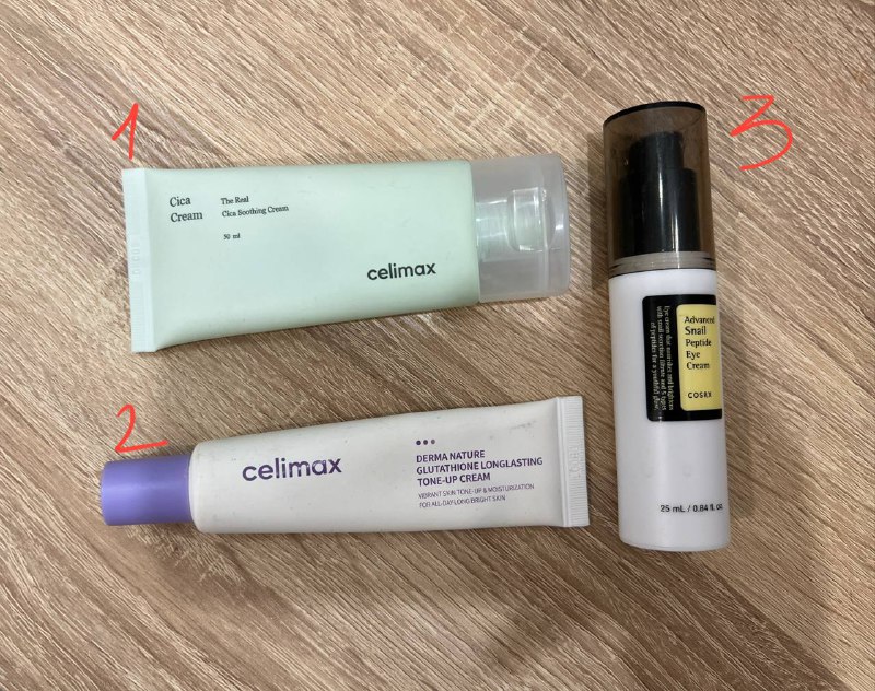 Крем от celimax с центеллой, крем с ниацинамидом, крем для глаз cosrx