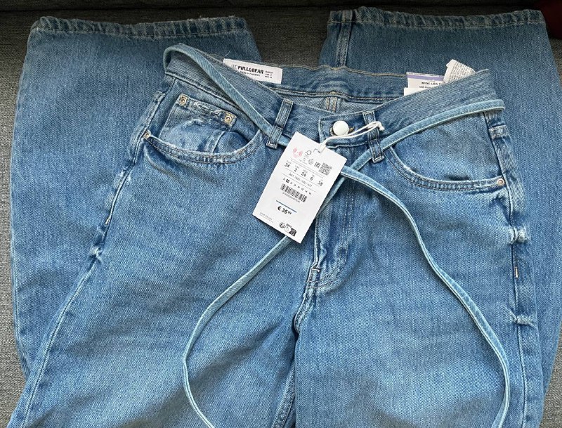 Pull&Bear джинсы, Pull&Bear брюки кремовые 3