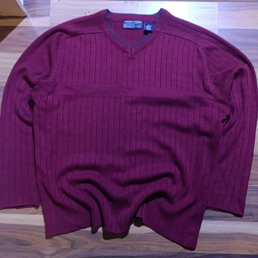 Point Zero 2000s Ribbed V-Neck Sweater