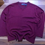 Point Zero 2000s Ribbed V-Neck Sweater 1