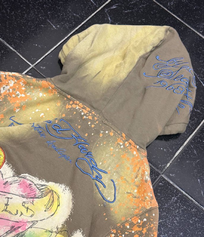 Оригинальная винтажная мужская куртка Ed Hardy размер L 10