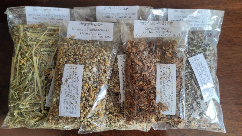 Травы: полынь, пижма, донник, тысячелистник, кора крушины