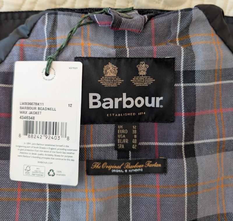женская куртка Barbour Beadnell Waxed Jacket размер M 2