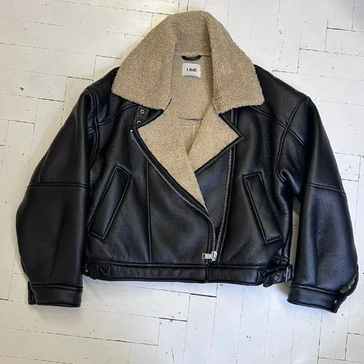 LIME L sheepskin coat