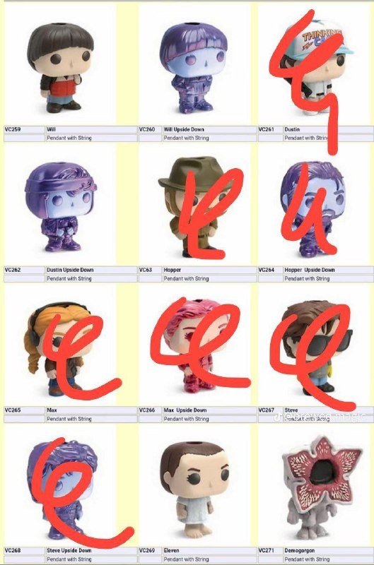 Фигурки из киндера Очень Странные Дела Stranger Things
