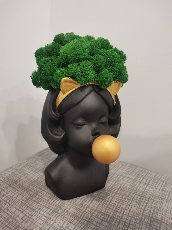 Ваза-кашпо с натуральным стабилизированным мхом