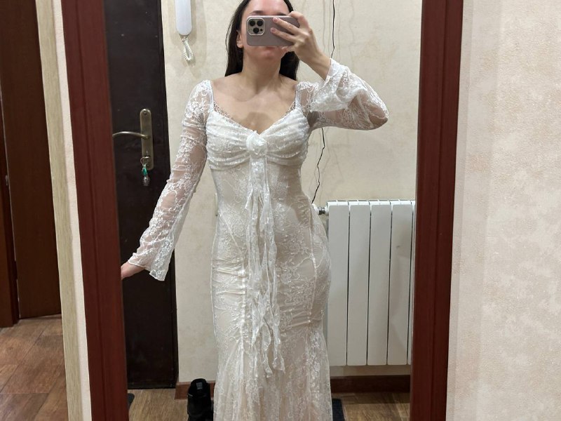 Новое белое платье размер М 2