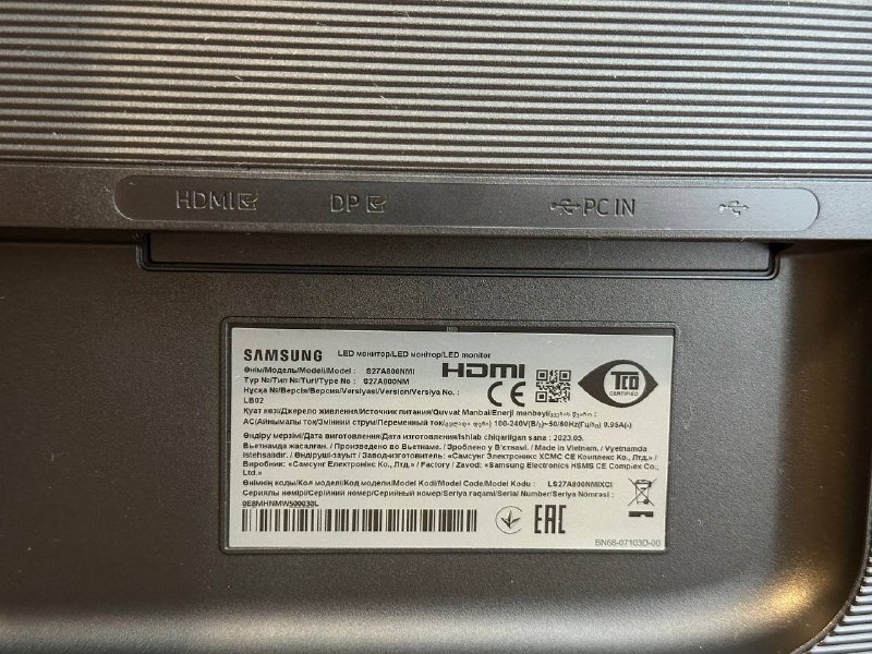 Монитор Samsung ViewFinity S8 S27A800NMI 27" 4k 7