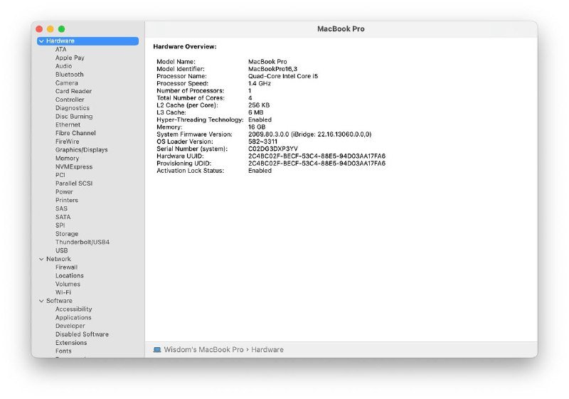 MacBook Pro 13 2020 16GB 256GB SSD Core i5 6