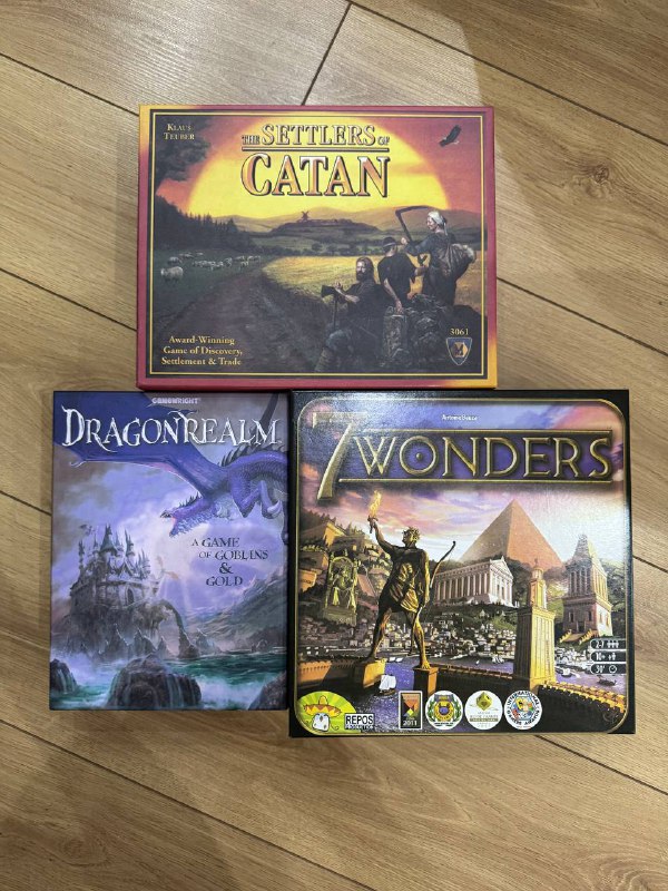 Настольные игры Settlers of Catan, DragonRealm, 7 Wonders