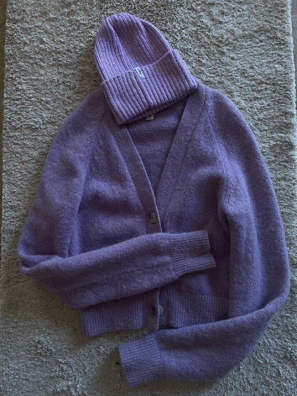 Кардиган и шапка из шерсти XS-S