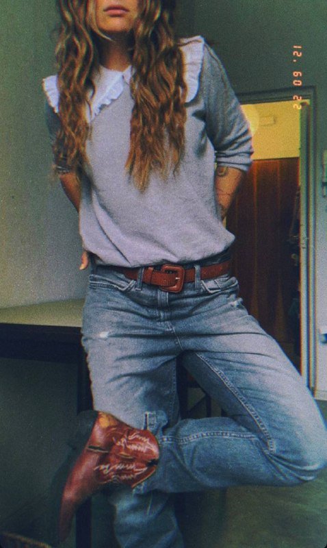 винотажные коричневые ботинки казаки, кожа, размер 38 5