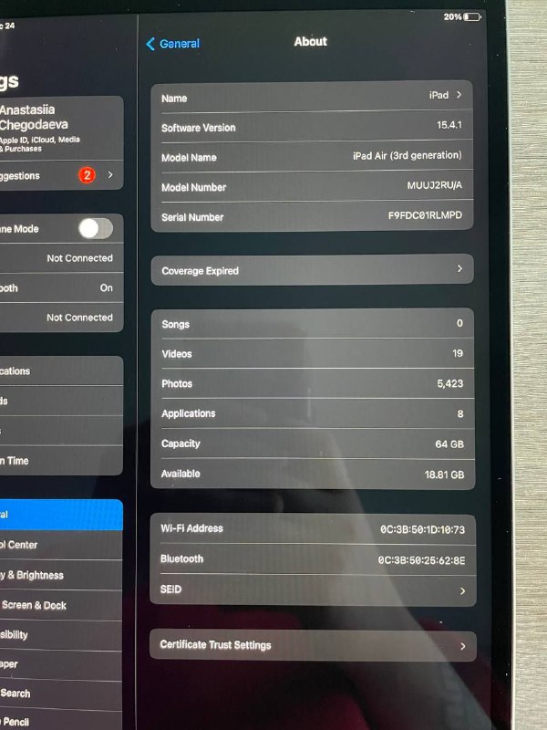 iPad Air 3 + Pencil 1st Gen 2