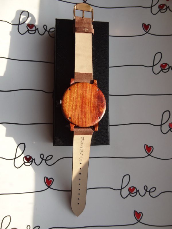 Часы с компасом деревянный корпус кожаный ремешок 2