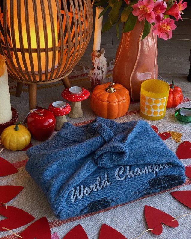 Шерстяной свитер женский с лыжником размер L