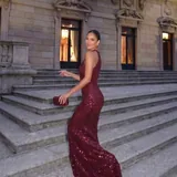 Burgundy sparkling dress 2