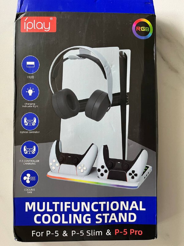 Охлаждающая подставка для PS5 с RGB и чехлы для джойстиков