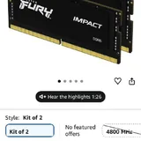 Оперативная память DDR5 SO-DIMM Kingston Fury Impact 1