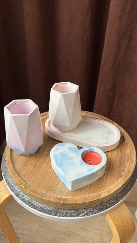 Вазы, подставки, подносики, подсвечники из бетона 3