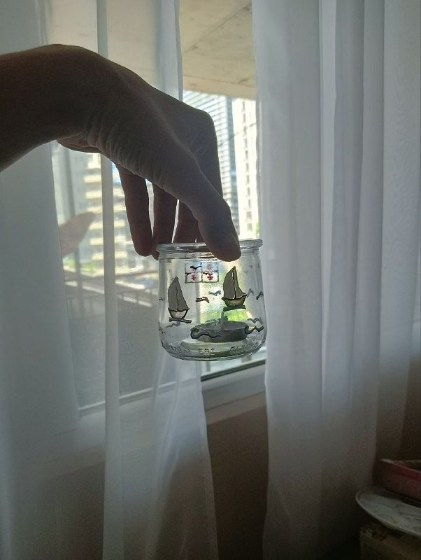 Пара стеклянных подсвечников с авторской росписью 6