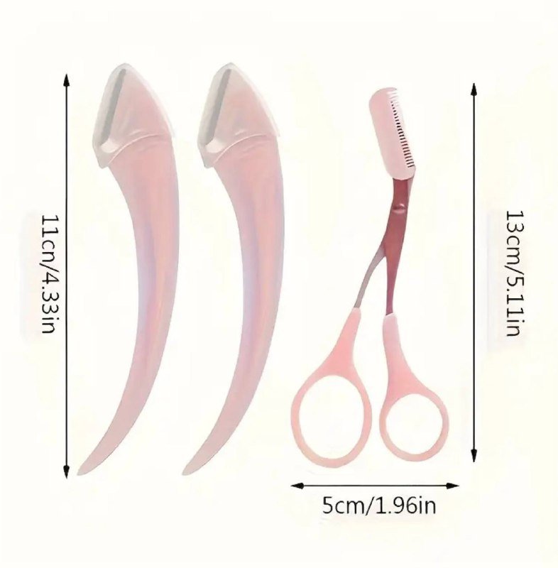 набор для коррекции и формирования бровей с ножницами и бритвой 3
