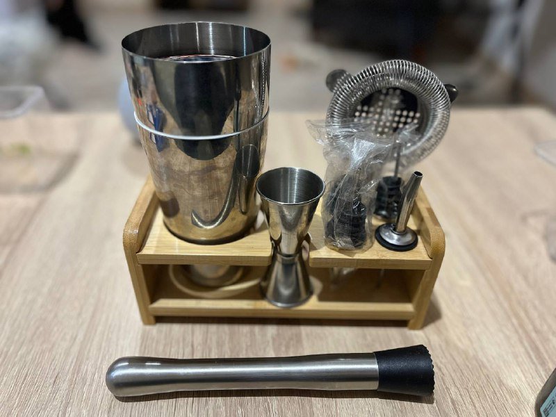 Набор для коктейлей шейкер, джиггер, мадлер, стрейнер, дозаторы 2