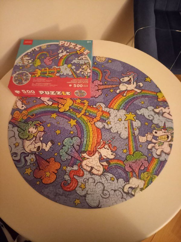 Круглый пазл с единорогами 500 частей