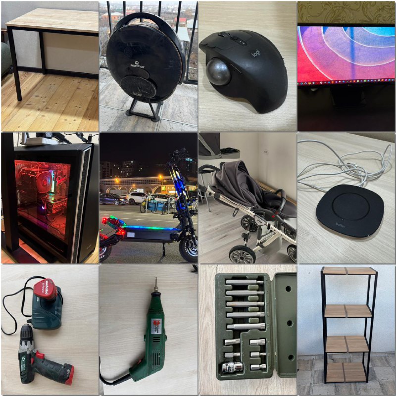 Table, Laptop Bag, Router, Monitor, Trackball, Apple Watch, Drill, Baby Stroller, Electric Scooter, 3D Pens, Epoxy Resin, Printer, Cameras, Accessories