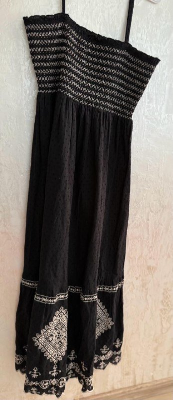 Черный сарафан, сарафан в ретро стиле с рукавом