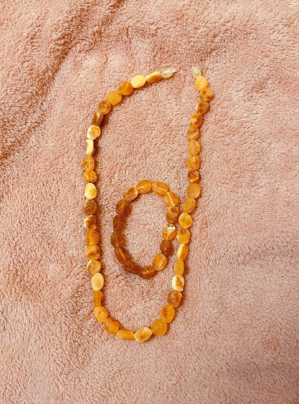 Чокер и браслет из натурального янтаря
