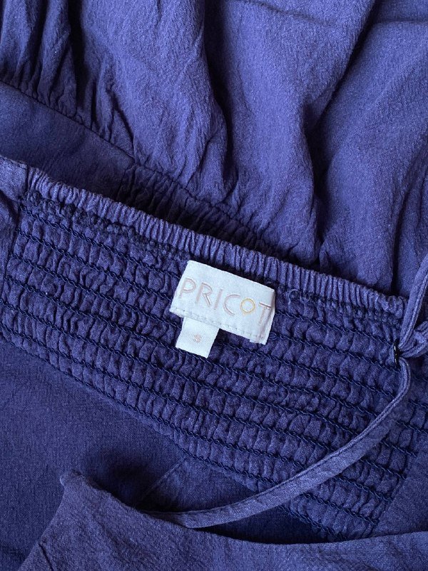 Хлопково-льняное платье цвета индиго на пуговицах 3