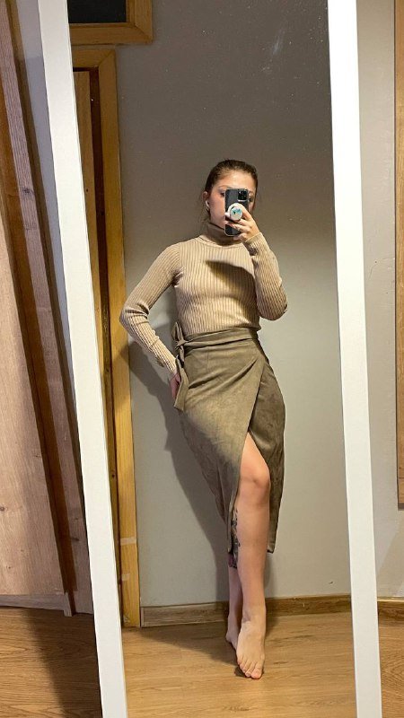 Свитер с шерстью, джинсы клеш, юбка на запах, водолазка 6