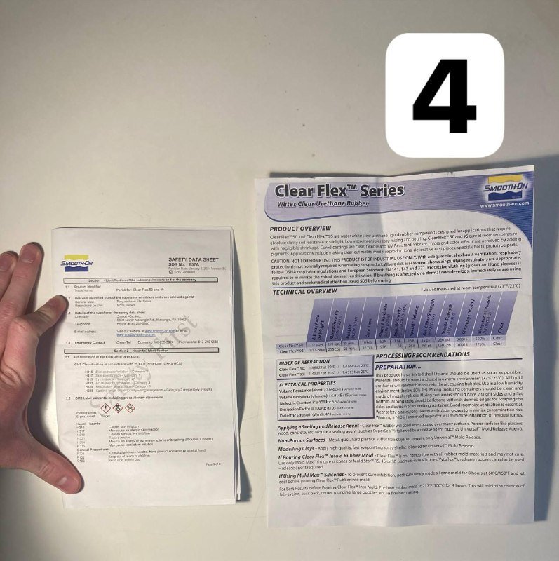 Прозрачный литевой пластик Clear Flex 95 полиуретан 4