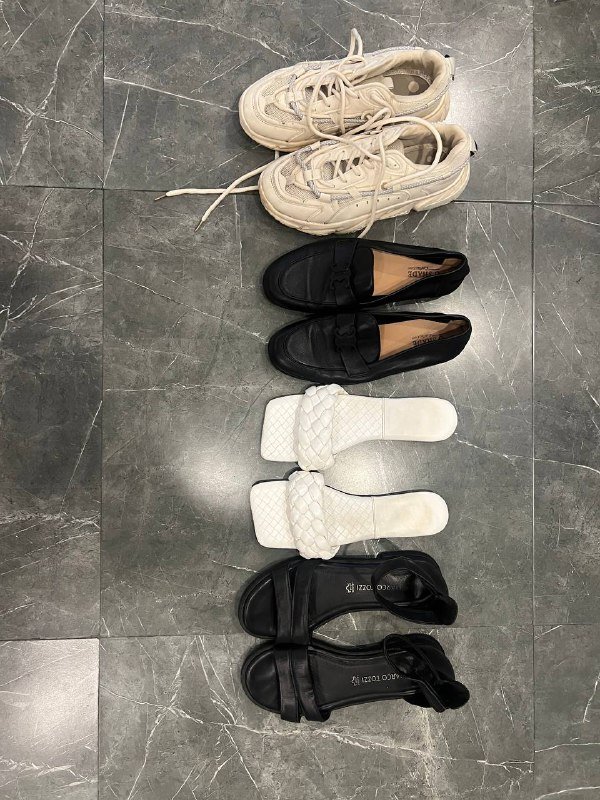 Кроссовки, слипоны, белые и черные сандали, 40 р
