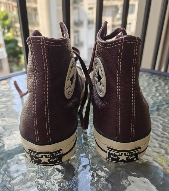 Converse Chuck Taylor All Star 70 бордовые кожаные кеды 3