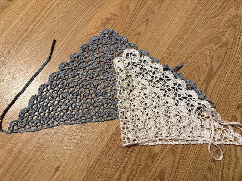 Нежные вязаные косыночки ручной работы 5