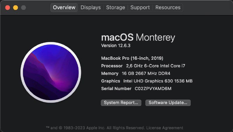 Macbook Pro 16 2019 16/512 2