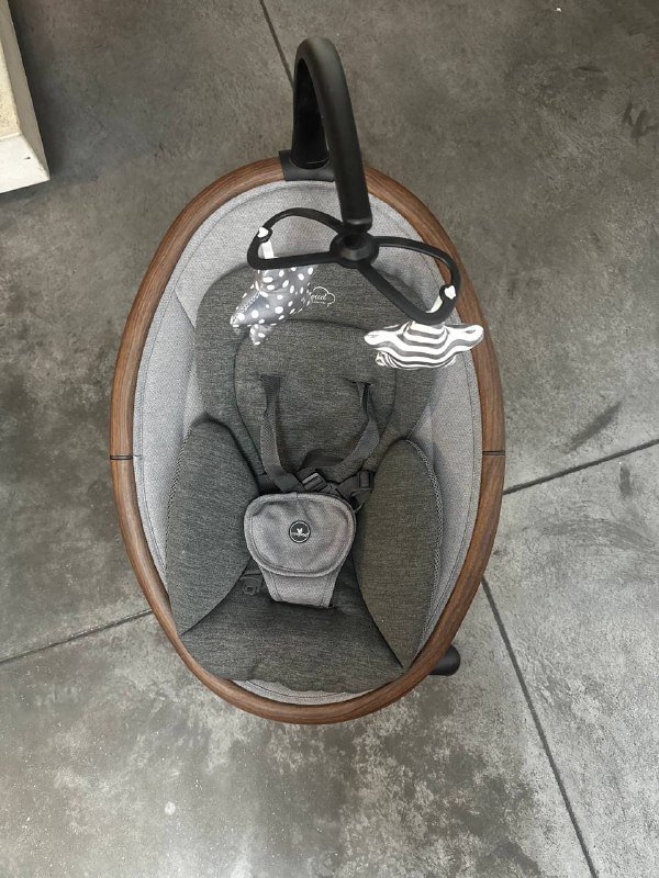 Детский шезлонг качель темно-серый 2