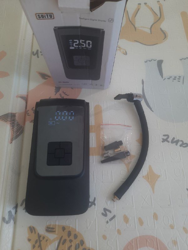 Беспроводной компрессор насос с фонариком и повербанком