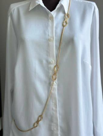 Золотистая цепочка украшение на тело 2